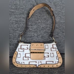 GUESS White Logo Purse with Gold Studs